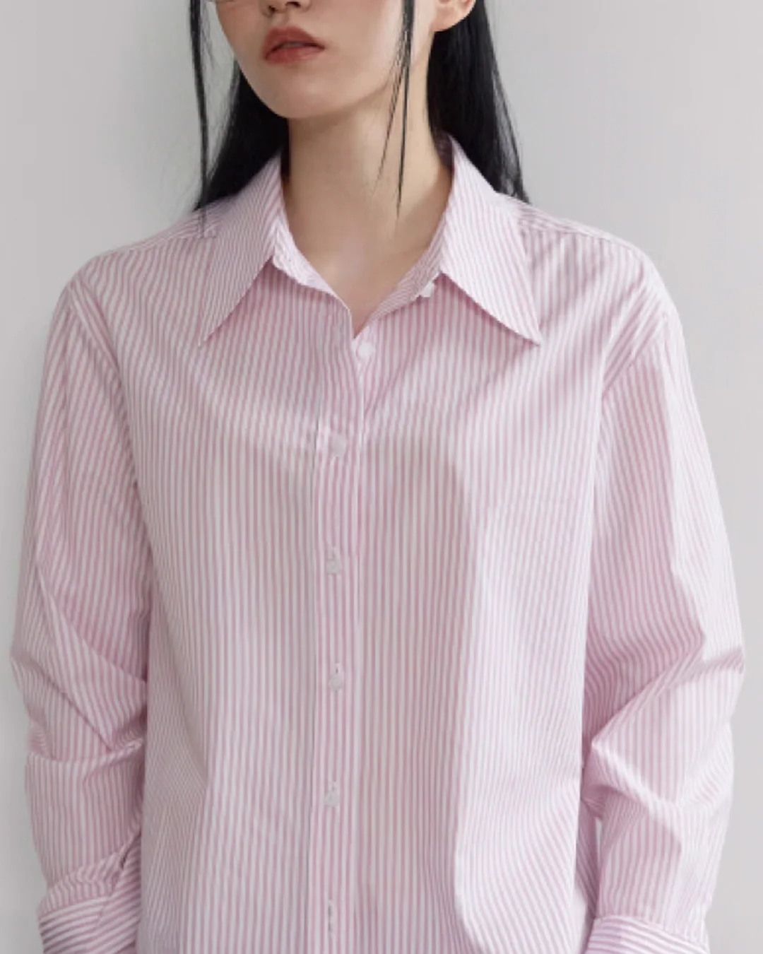 Soft Pink Striped Drop Shoulder Shirt - Image 4