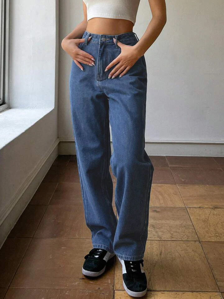 Stone Blue Straight Leg Jeans - Image 3